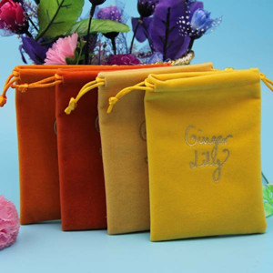 Advertising Silk Screen Printing Drawstring Small Velvet Bags
