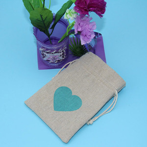 Custom Printed Wholesale Drawstring Jute Bag
