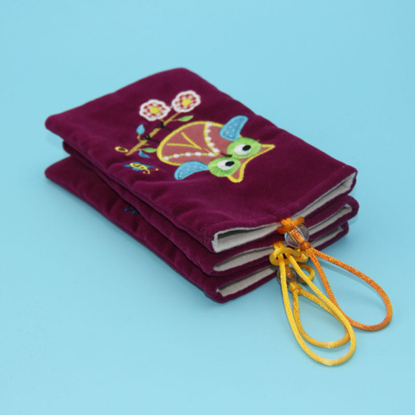 Embroidery Velvet Bag For Phone