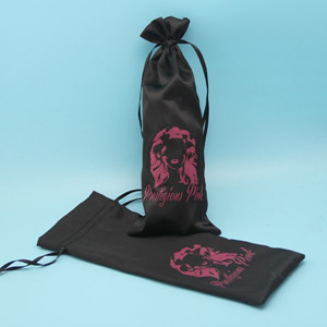 Satin black hair extension bag drawstring hair bag